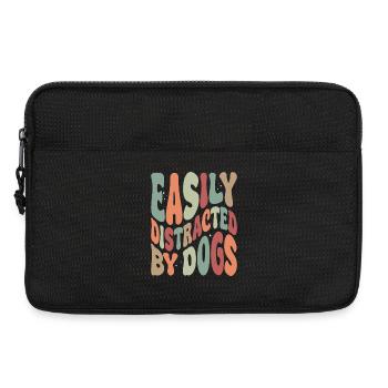 Facilement distrait par les chiens - Sacoche pour ordinateur portable 13 pouces - noir - Devant