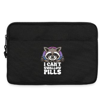 I Can't Swallow Pills Waschbär - Laptoptasche 13" - Schwarz - Vorne