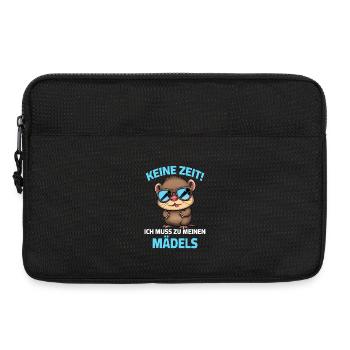 No time, I have to go to my girls - Otter - Laptop bag 13" - black - Front