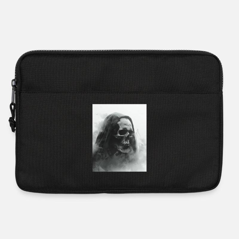 Dunkler Totenschädel im Nebel - Laptoptasche 13" - Schwarz