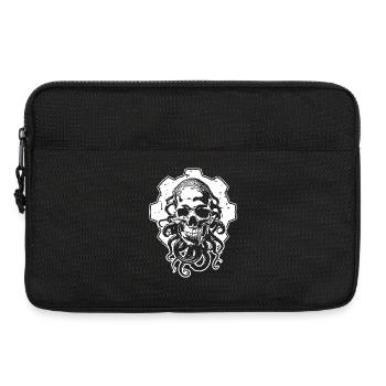 Mystischer Totenschädel mit Tentakeln vor Zahnrad - Laptoptasche 13" - Schwarz - Vorne