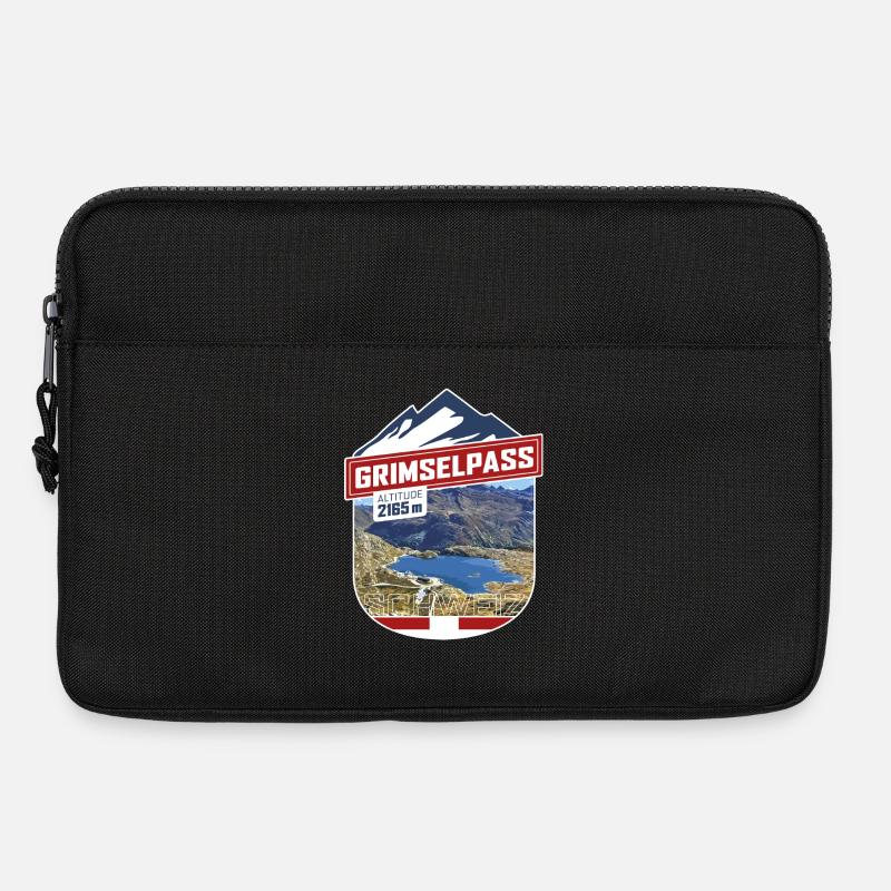 Grimselpass | Sticker - Laptoptasche 13" - Schwarz