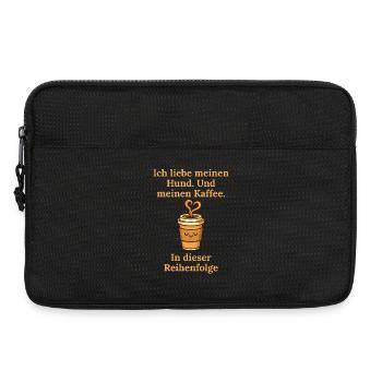 Chien Amour Commander Café Design Mug - Sacoche pour ordinateur portable 13 pouces - noir - Devant