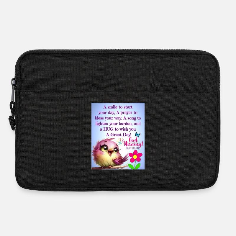 Morgendliche Vogelfreude - Laptoptasche 13" - Schwarz