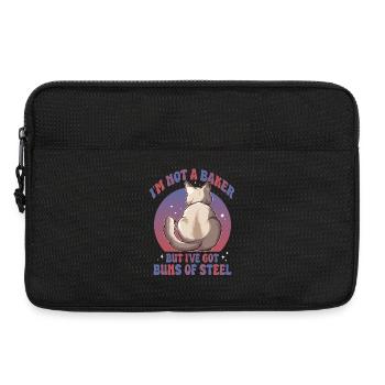 Buns of Steel Cat - Laptop bag 13" - black - Front