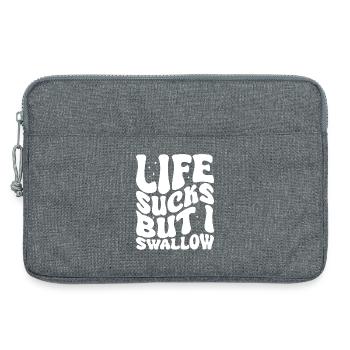Life Sucks But I Swallow - Laptop bag 13" - heather grey - Front