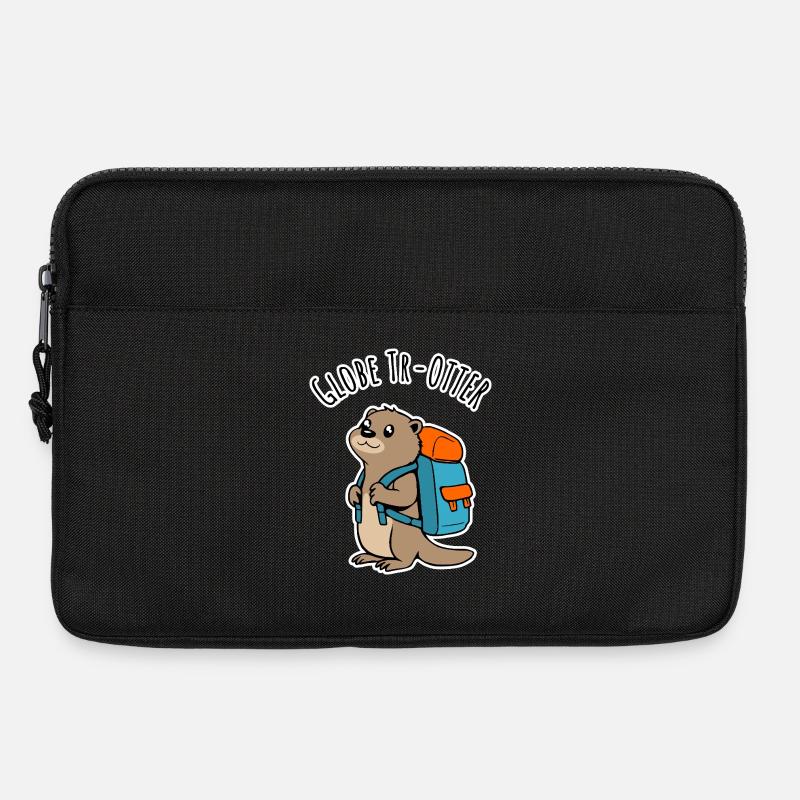 Ein Backpacker Otter auf Reisen ein Globe Tr-Otter - Laptoptasche 13" - Schwarz