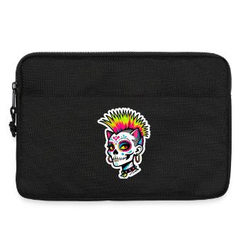Punk Neon Totenschädel - Laptoptasche 13" - Schwarz - Vorne