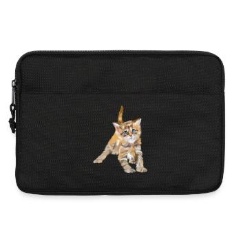 Blue-eyed watercolor kitten - Laptop bag 13" - black - Front