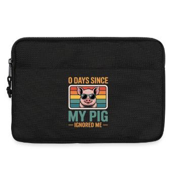 0 Days Since My Pig Ignored Me Pig Farmer Lover - Laptop bag 13" - black - Front
