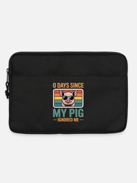 0 Days Since My Pig Ignored Me Pig Farmer Lover - Laptop bag 13" - black