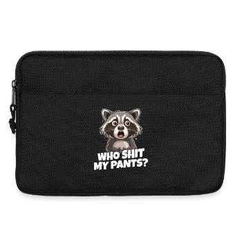 Waschbär Panik Meme T-Shirt - Laptoptasche 13" - Schwarz - Vorne