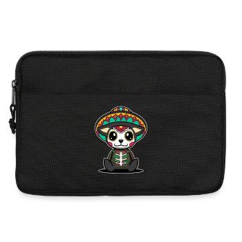 Dog dia de muertos kawaii Mexican skull - Laptop bag 13" - black - Front
