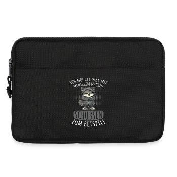 People Pushing Funny Saying - Laptop bag 13" - black - Front