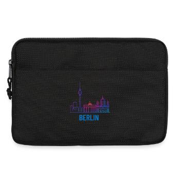 Berliner Neon-Skyline Druck - Laptoptasche 13" - Schwarz - Vorne