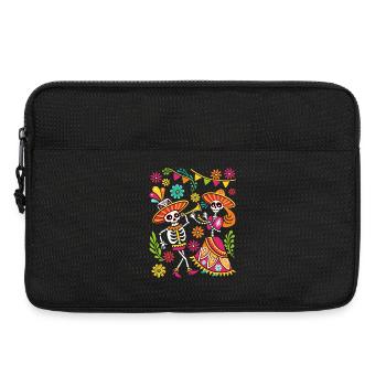 Mexican Skull Sugar Skull Dia de Muertos - Laptop bag 13" - black - Front