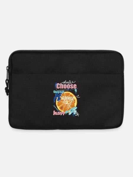 Orangene Freude Collage - Laptoptasche 13" - Schwarz