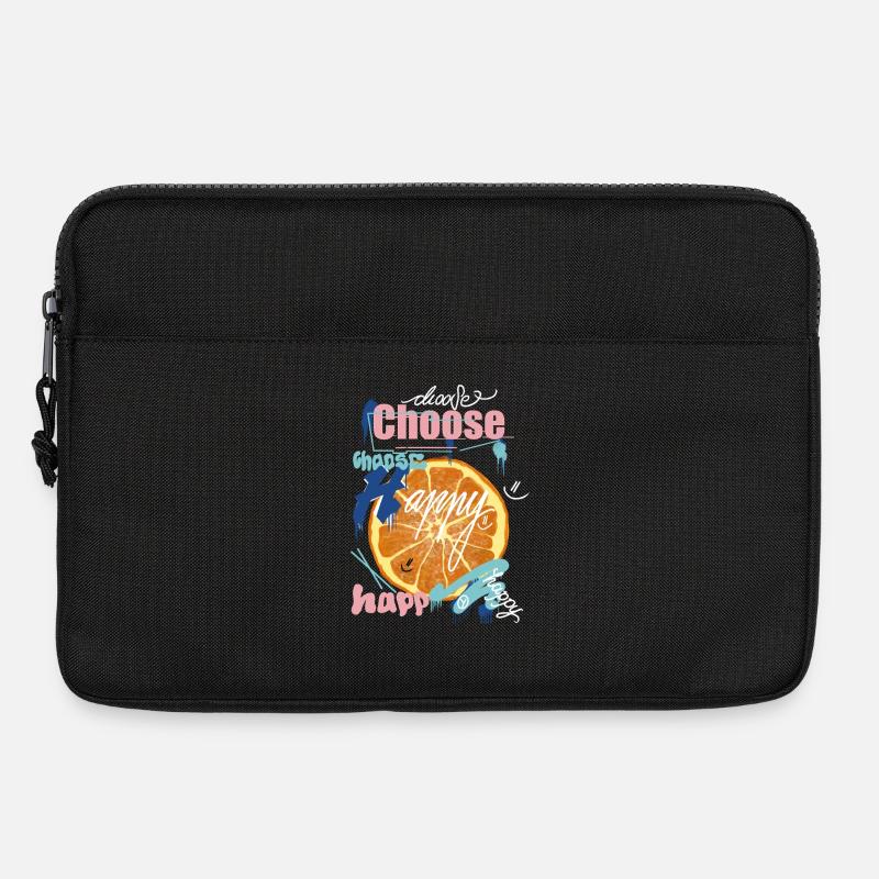 Orangene Freude Collage - Laptoptasche 13" - Schwarz