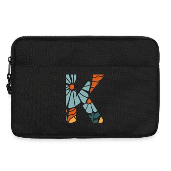 Buchstabe k groovige Blumen Geschenkidee - Laptoptasche 13" - Schwarz - Vorne