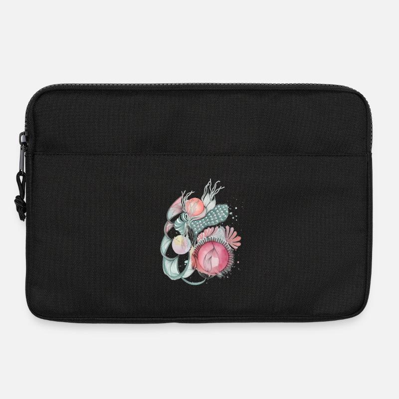 Blumenmeer Wellenkunst - Laptoptasche 13" - Schwarz