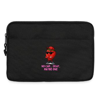 Cool Strawberry Sunglasses Cap Cap Caricature - Laptop bag 13" - black - Front