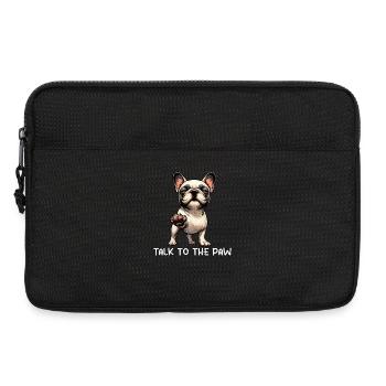 Parlez au Paw French Bulldog Frenchie - Sacoche pour ordinateur portable 13 pouces - noir - Devant