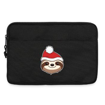 Christmas sloth with Santa hat - Laptop bag 13" - black - Front