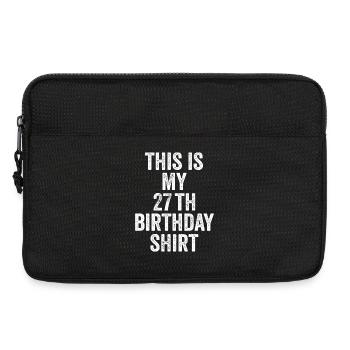 Cadeau 27e Anniversaire 27 ans - cadeau 27 ans - Sacoche pour ordinateur portable 13 pouces - noir - Devant