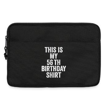 Cadeau 56e Anniversaire 56 ans - cadeau 56 ans - Sacoche pour ordinateur portable 13 pouces - noir - Devant