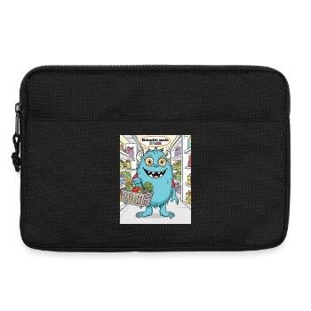 Einkaufsmonster Cartoonstil - Laptoptasche 13" - Schwarz - Vorne