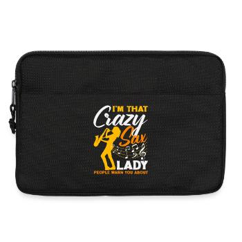 Saxophone Folle Dame Saxophoniste Femmes - Sacoche pour ordinateur portable 13 pouces - noir - Devant
