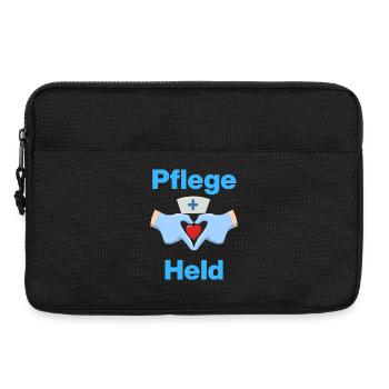 Pflegeheld – Mit Herz und Handschuhen - Laptoptasche 13" - Schwarz - Vorne