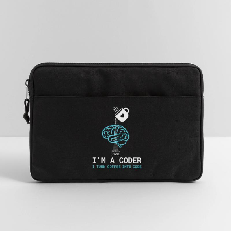 T-shirt Coder : Du café dans le code – Nerdy Programmie Sacoche pour ordinateur portable 13 pouces
