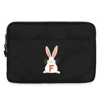 F -Buchstabe - Hase - Personalisierbar - Laptoptasche 13" - Schwarz - Vorne
