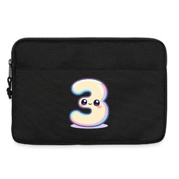 Nummer 3 Kawaii-Pastell - Laptoptasche 13" - Schwarz - Vorne