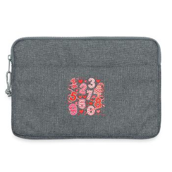 Number-Day-Herzen-Kunst - Laptoptasche 13" - Grau meliert - Vorne