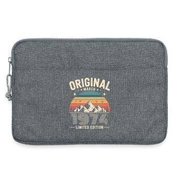 Vintage Born in March 1974 Original 52 years ago - Laptop bag 13" - heather grey - Front