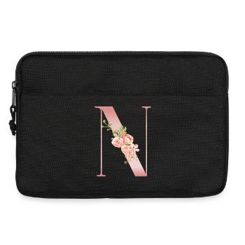 Drop Cap N Floral Soft Pink - Laptoptasche 13" - Schwarz - Vorne