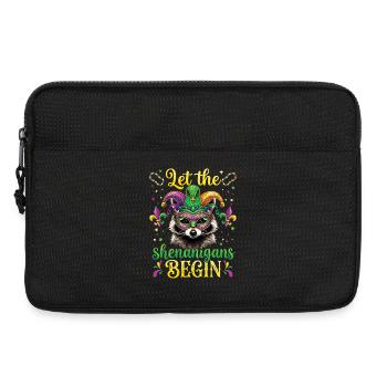 Spielereien Lustiger Waschbär Mardi Gras - Laptoptasche 13" - Schwarz - Vorne