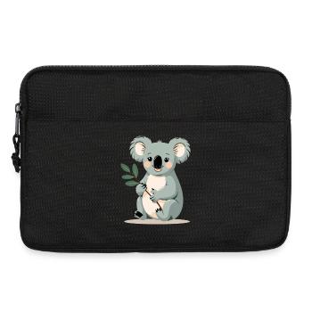 Petit koala avec une branche de feuille - Sacoche pour ordinateur portable 13 pouces - noir - Devant