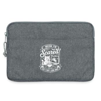 Meow I'm Scared - Horror Movie Cat - Laptop bag 13" - heather grey - Front