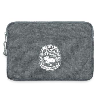 Ambiances de capybara chill hard - Sacoche pour ordinateur portable 13 pouces - gris chiné - Devant