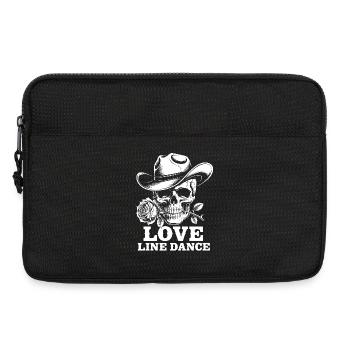 Skull Cowboy Love Line Dance - Laptop bag 13" - black - Front