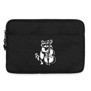 Racoon spielt Kontrabass in der Jazzband - Laptoptasche 13" - Schwarz - Vorne
