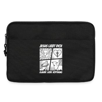 Jesus liebt dich: Glaube Liebe Hoffnung - Laptoptasche 13" - Schwarz - Vorne