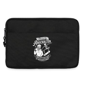 Abschalten mit Skelett-Skate - Laptoptasche 13" - Schwarz - Vorne