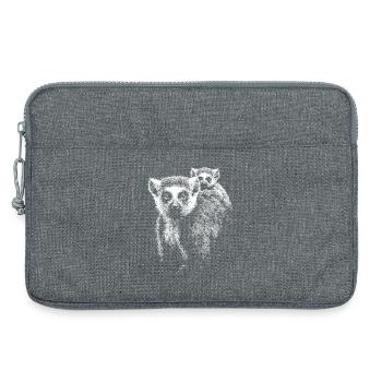 ring-tailed lemur - Laptop bag 13" - heather grey - Front