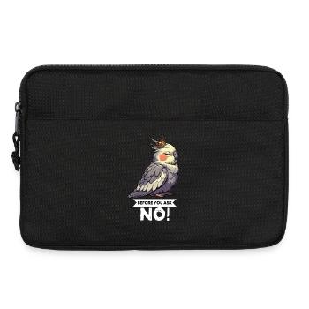 Avant que tu ne demandes, pas de calopsitte - Sacoche pour ordinateur portable 13 pouces - noir - Devant