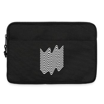 Wavy Monochrome Stripes - Laptop bag 13" - black - Front