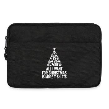 Weihnachtswunsch: Mehr T-Shirts - Laptoptasche 13" - Schwarz - Vorne